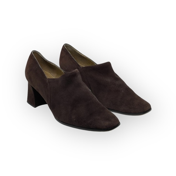 Stuart Weitzman ⌘ Modern Heeled Suede Ankle Shootie Shoe Bootie ⌘ Chocolate 7M - Picture 11 of 16